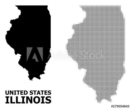 Vector Halftone Pattern And Solid Map Of Illinois State 500x417 Vector Halftone Pattern And Solid Map Of Illinois State