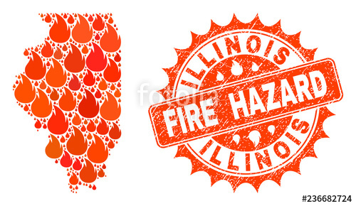 Fire Hazard Collage Of Map Of Illinois State Burning And Rubber 500x290 Fire Hazard Collage Of Map Of Illinois State Burning And Rubber