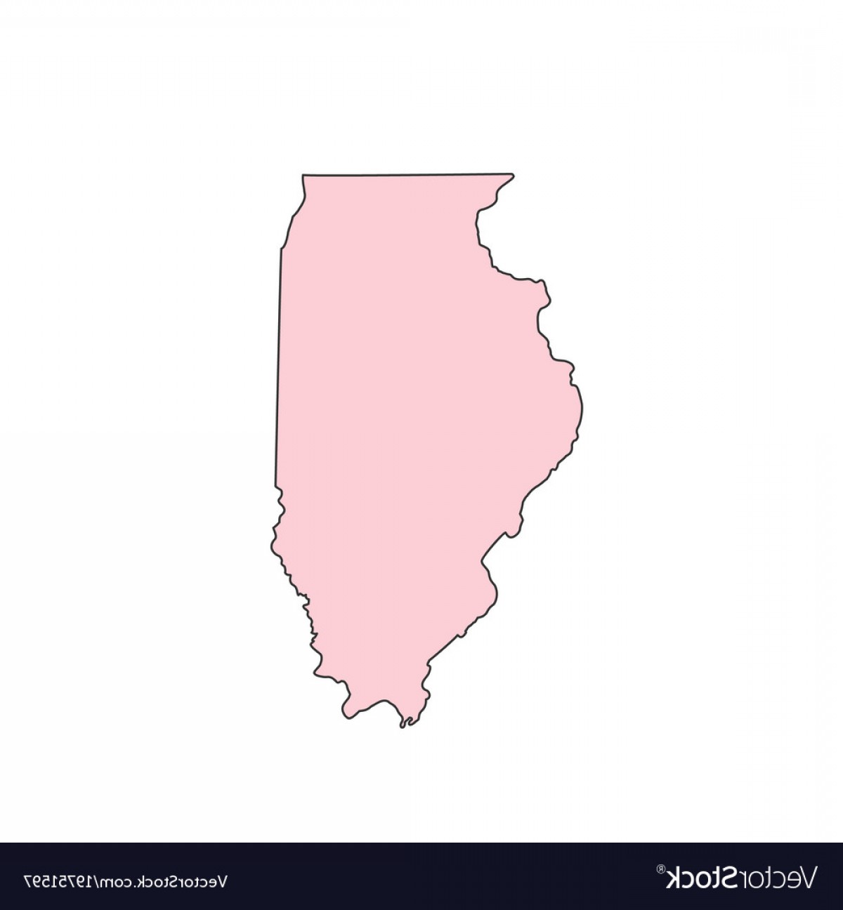 1200x1296 Illinois Map Isolated On White Background Vector Wallkeeper