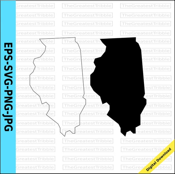 570x569 Illinois State Map Png Vector Graphic Clip Art Etsy