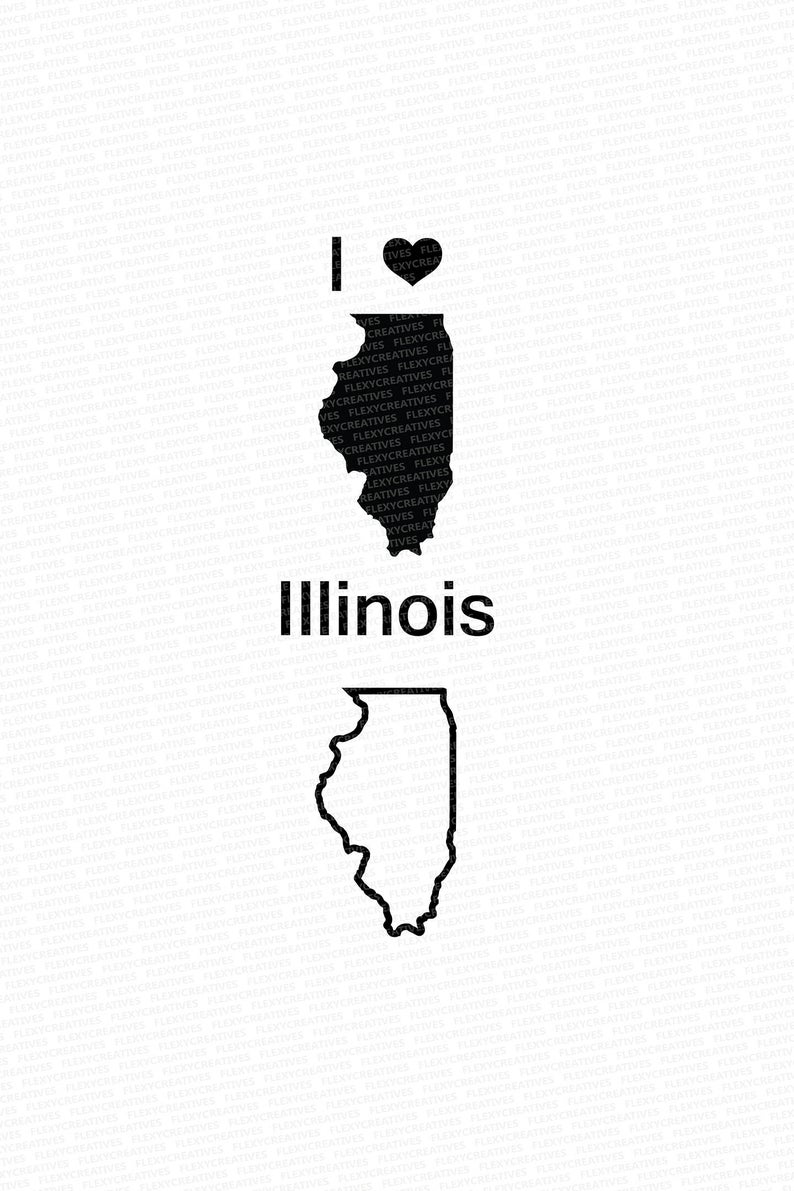 794x1191 Illinois Vector State Clipart Illinois Clip Art Illinois Etsy