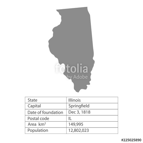 500x500 Illinois States Of America Territory On White Background