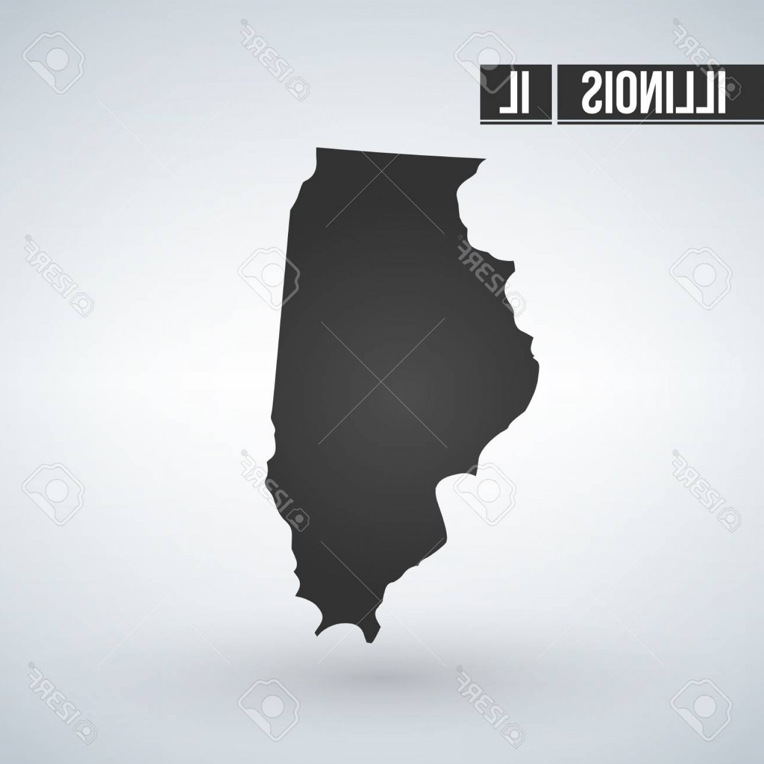 1560x1560 Photostock Vector Map Of The U S State Of Illinois Vector
