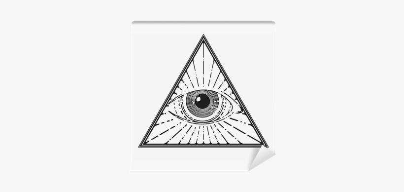 820x389 All Seeing Eye Symbol, Vector Illustration Wall Mural
