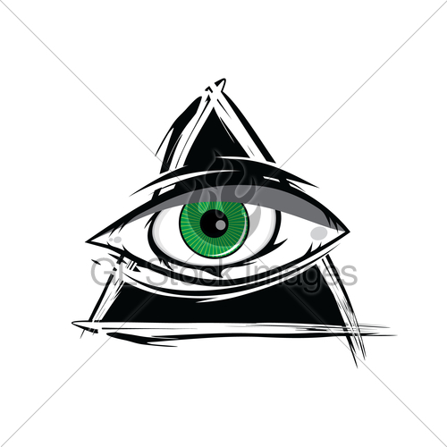 500x500 The All Seeing Eye Green Firey Flame Illuminati Freemason Gl