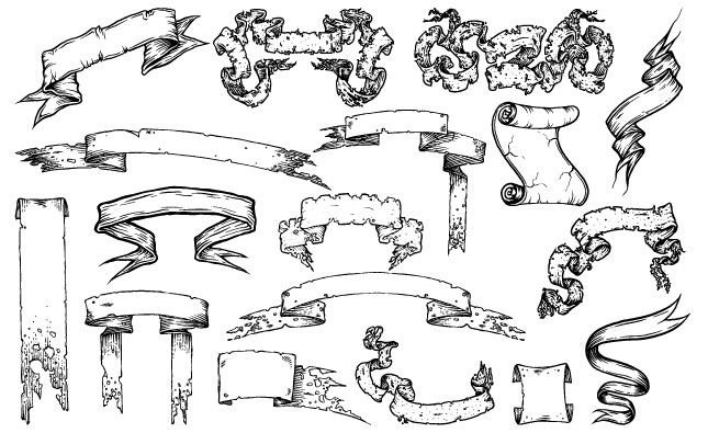 The Tattered Adobe Illustrator Scroll Banner Vector Pack 645x395 The Tattered Adobe Illustrator Scroll Banner Vector Pack