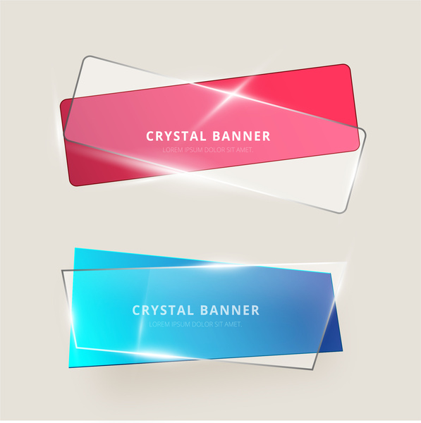 Colored Shiny Crystal Banners Vector Illustration Free Vector 597x600 Colored Shiny Crystal Banners Vector Illustration Free Vector