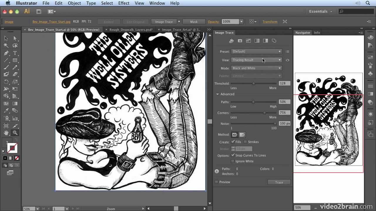 1280x720 Converting Art To Vector With Image Trace From Adobe Illustrator