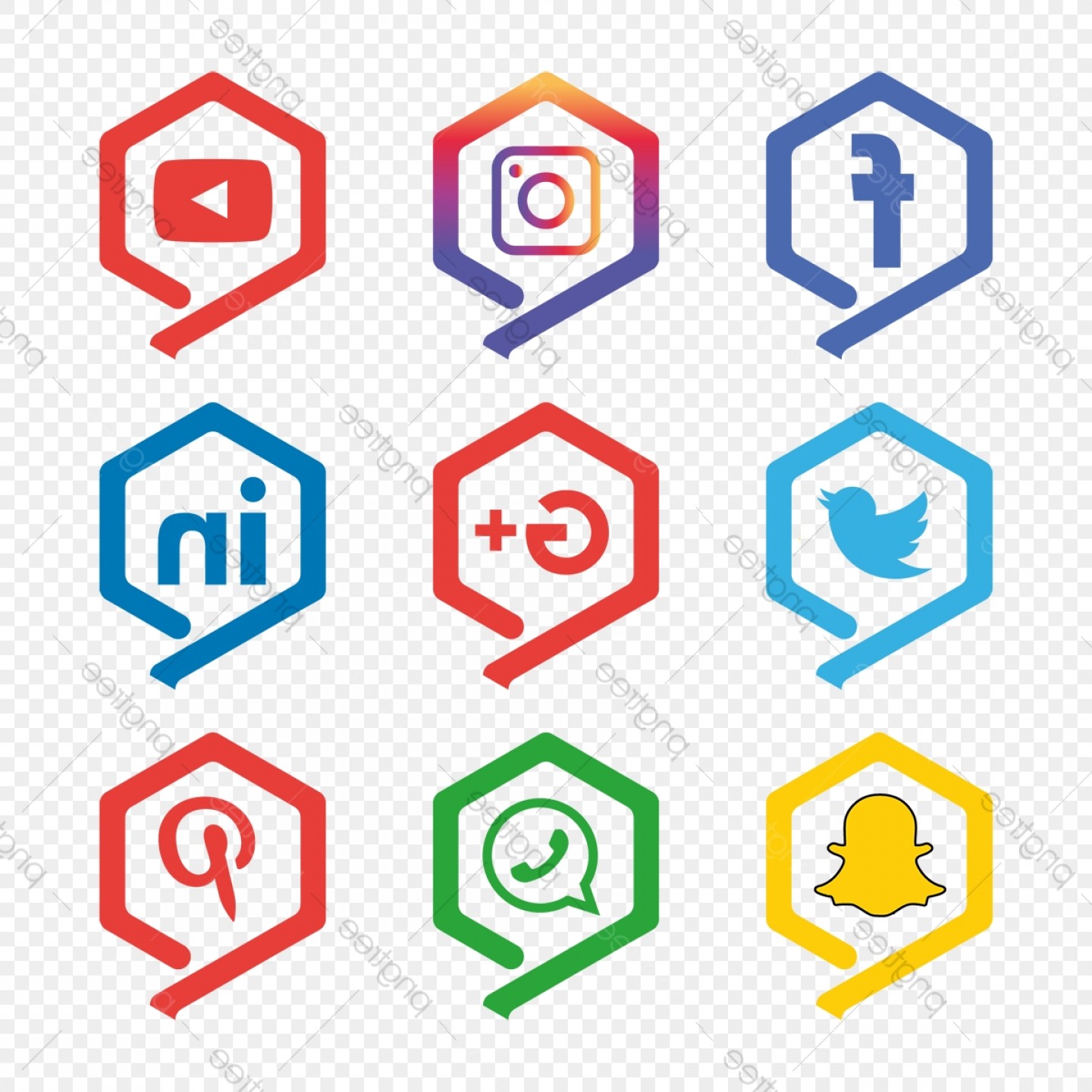 1440x1440 Social Media Icons Set Logo Vector Illustrator Handandbeak