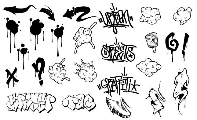 645x395 Graffiti Vector Pack For Adobe Illustrator New Design Ideas