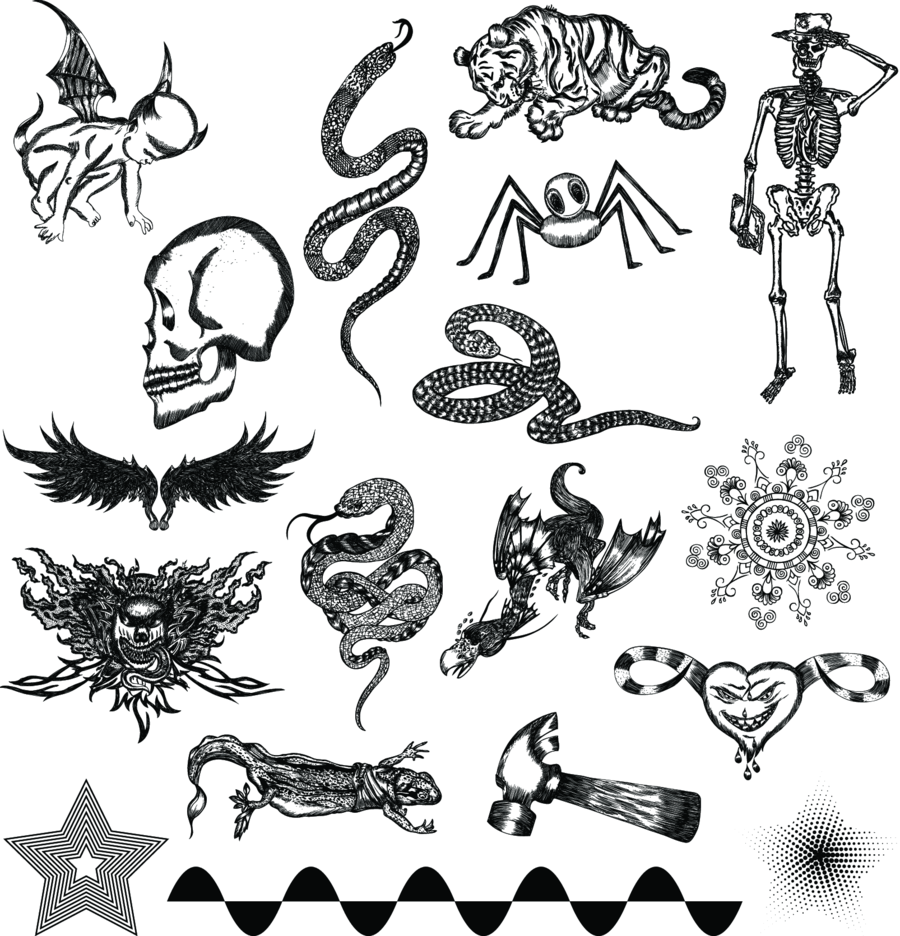 900x936 Mixed Elements Free Illustrator Vector Pack Freevectors