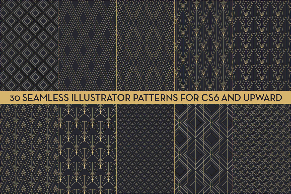 1160x772 Delicate Art Deco Vector Patterns