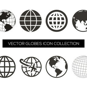 284x284 Vector Globe Icon Collection