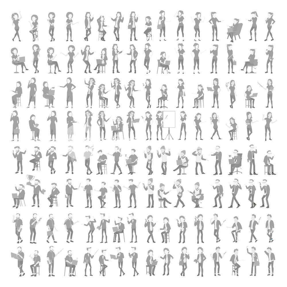 1000x1000 Placeholder Avatar Set Vector Profile Gray Picture Full Length