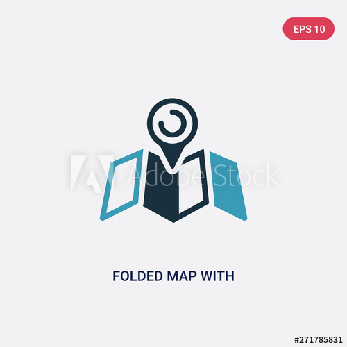 500x500 Two Color Folded Map With Placeholder Vector Icon From Nautical
