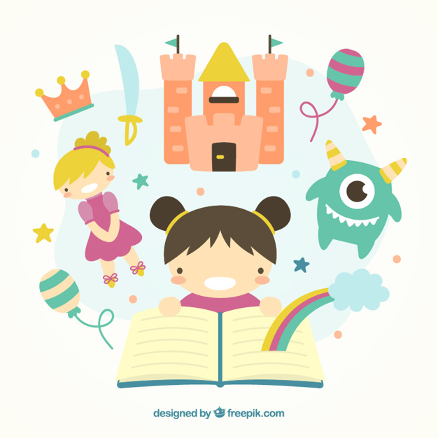 626x626 Illustrated Girl Imagination Vector Free Download