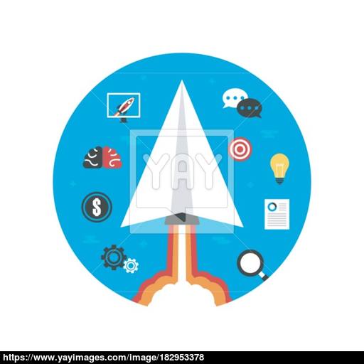 512x512 Paper Plane Startup Imagination Vector
