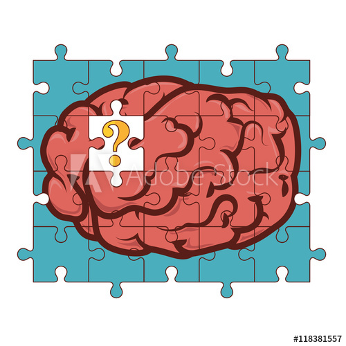500x500 Puzzle Brain Key Human Organ Knowledge Think Imagination Vector
