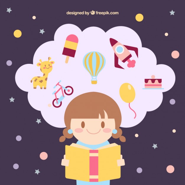 626x626 Girl Imagination Concept Vector Free Download