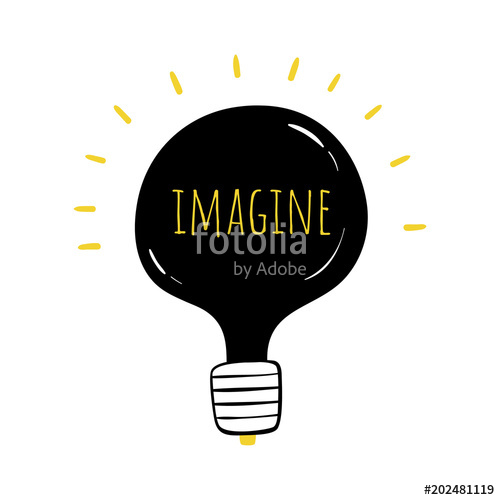 500x500 Vector Illustration In Scandinavian Style Black Light Bulb