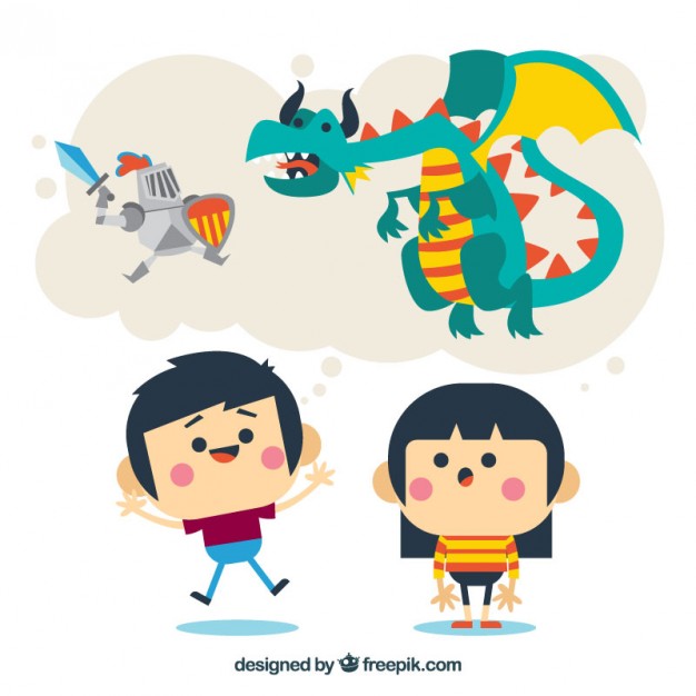 626x626 Funny Kids Imagine Fantastic Stories Vector Premium Download