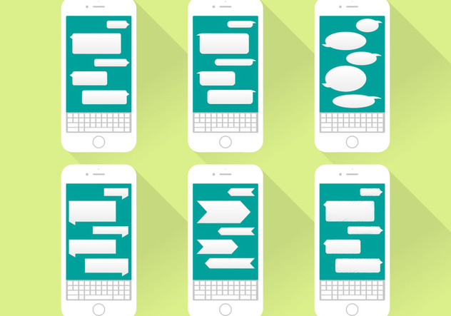 632x443 Imessage Conversation Icons Iphone Flat Illustration Free Vector