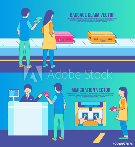 458x500 Airport Arrival Immigration And Baggage Claim Vector, Terminal