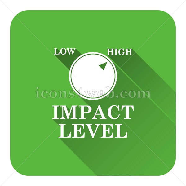600x600 Impact Level Flat Icon With Long Shadow Vector