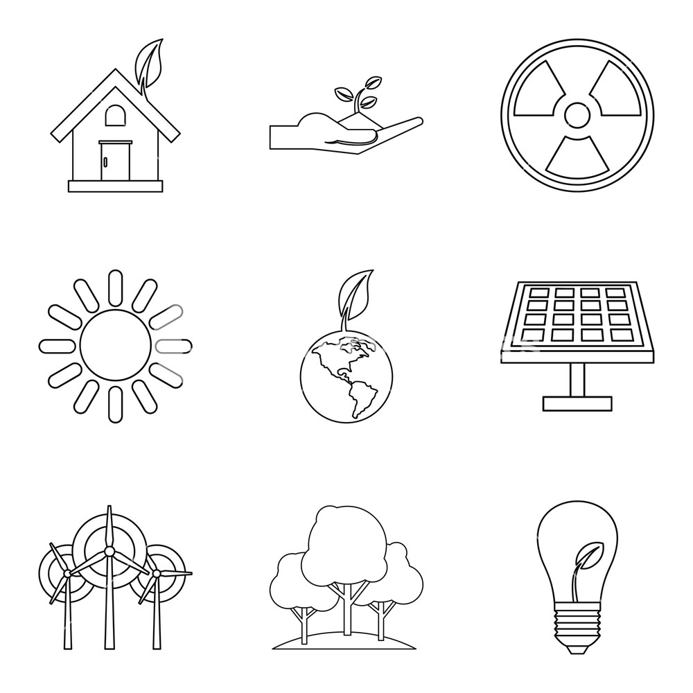 1000x1000 Natural Impact Icons Set Outline Set Of Natural Impact Vector