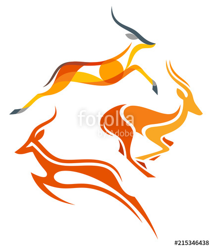 428x500 Stylized Antelopes