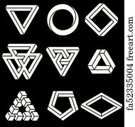 190x179 Free Art Print Of Impossible Shapes Optical Illusion Vector