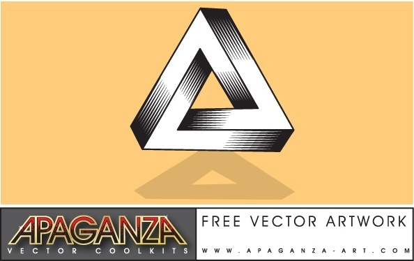 Impossible Triangle Free Vector In Adobe Illustrator 594x374 Impossible Triangle Free Vector In Adobe Illustrator