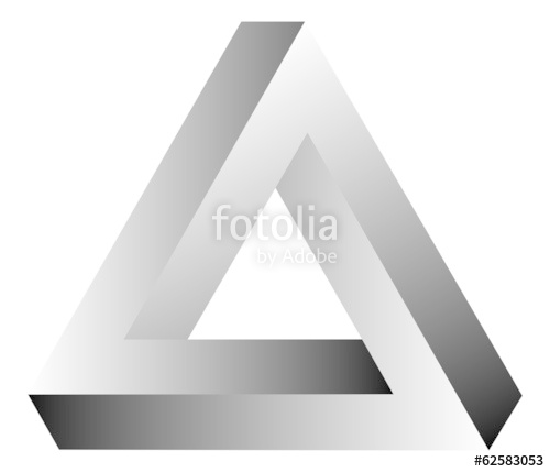 Impossible Triangle Of Tribar Optical Illusion Vector Stock Image 500x429 Impossible Triangle Of Tribar Optical Illusion Vector Stock Image