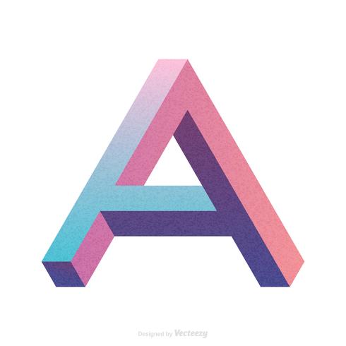 Isometric Letter A Typography Vector Design 490x490 Isometric Letter A Typography Vector Design