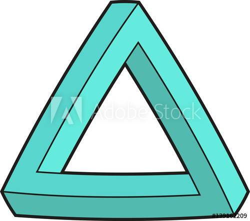 Vector Illustration Of An Impossible Triangle Figure 500x443 Vector Illustration Of An Impossible Triangle Figure