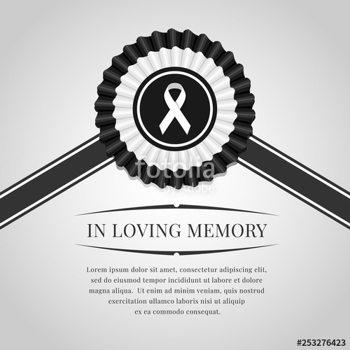 500x500 Funeral Banner White Ribbon Sign In Black White Rosette Ribbon