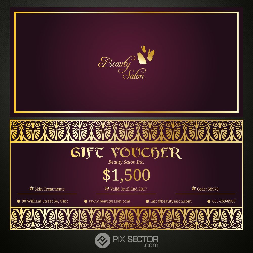 1000x1000 Free Luxury Gift Voucher Vector Template Vector Images Vector
