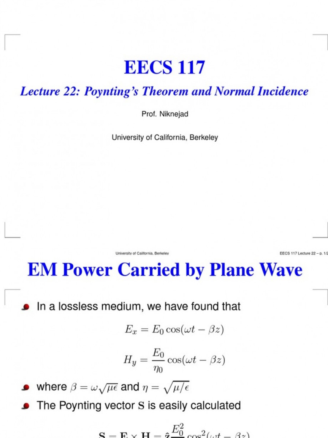 1105x1473 Lecture Poynting S Theorem And Normal Incidence Lamaison