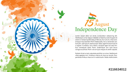 500x284 August, Indian Independence Day Vector Illustration, Indian