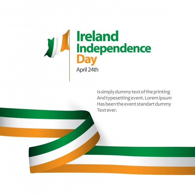 640x640 Ireland Independence Day Vector Template Design Illustration