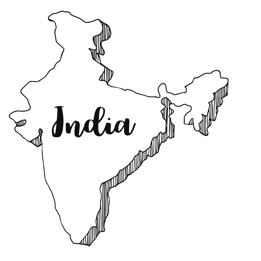 Hand Drawn Of India Map, Vector Illustration 900x900 Hand Drawn Of India Map, Vector Illustration