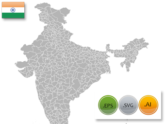In India Map Districts Vector 340x255 In India Map Districts Vector