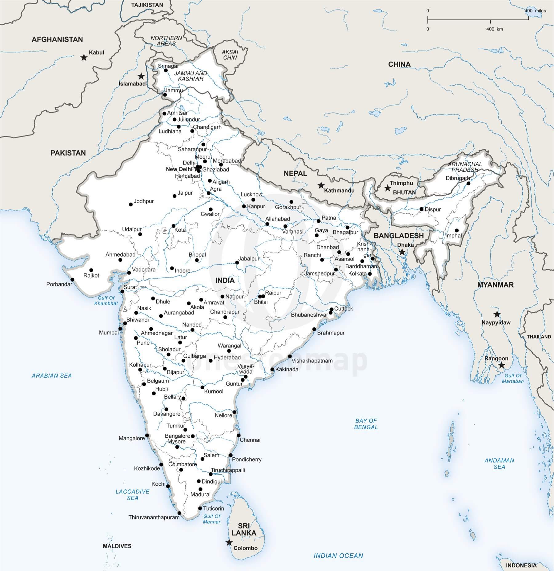Vector Map Of India Political One Stop Map 1800x1854 Vector Map Of India Political One Stop Map