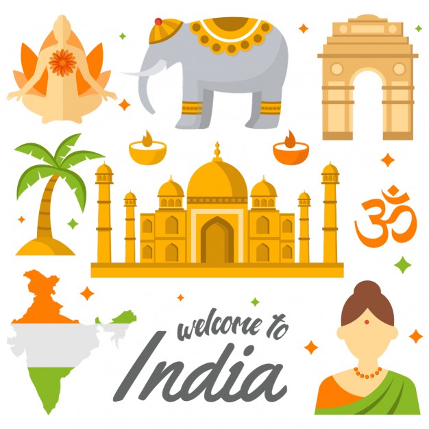 Coloured India Elements Vector Free Download 626x626 Coloured India Elements Vector Free Download