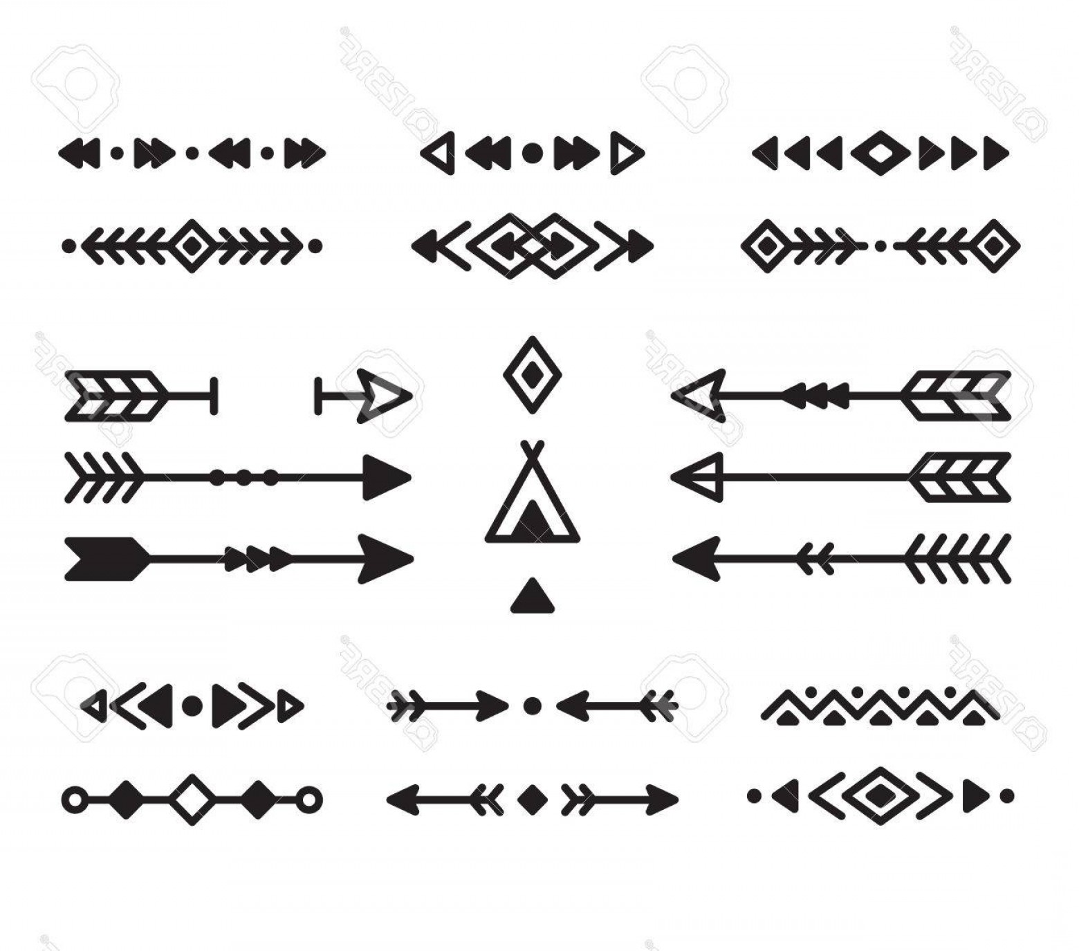 Photostock Vector Native American Indian Design Elements Set 1560x1375 Photostock Vector Native American Indian Design Elements Set