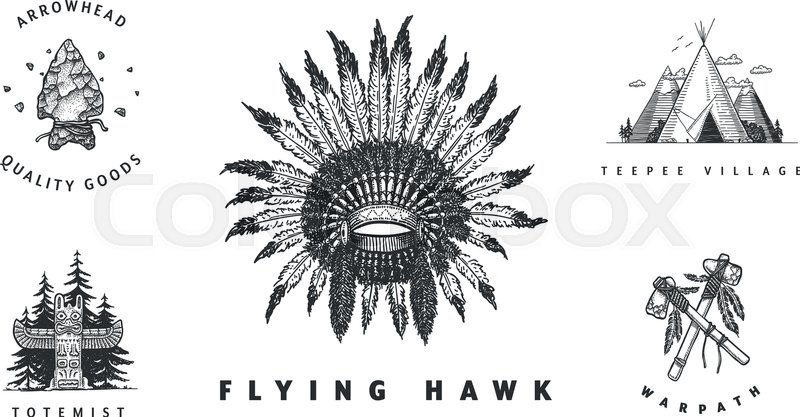 American Indian Vector Logos Stock Vector Colourbox 800x417 American Indian Vector Logos Stock Vector Colourbox