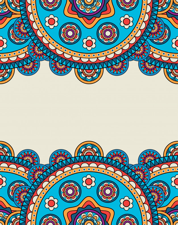 626x792 Indian Doodle Floral Borders Frame Vector Premium Download