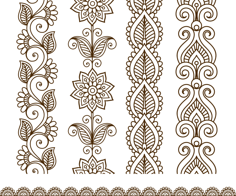 800x665 Border Elements In Indian Mehndi Style Free Vector Cdr Free