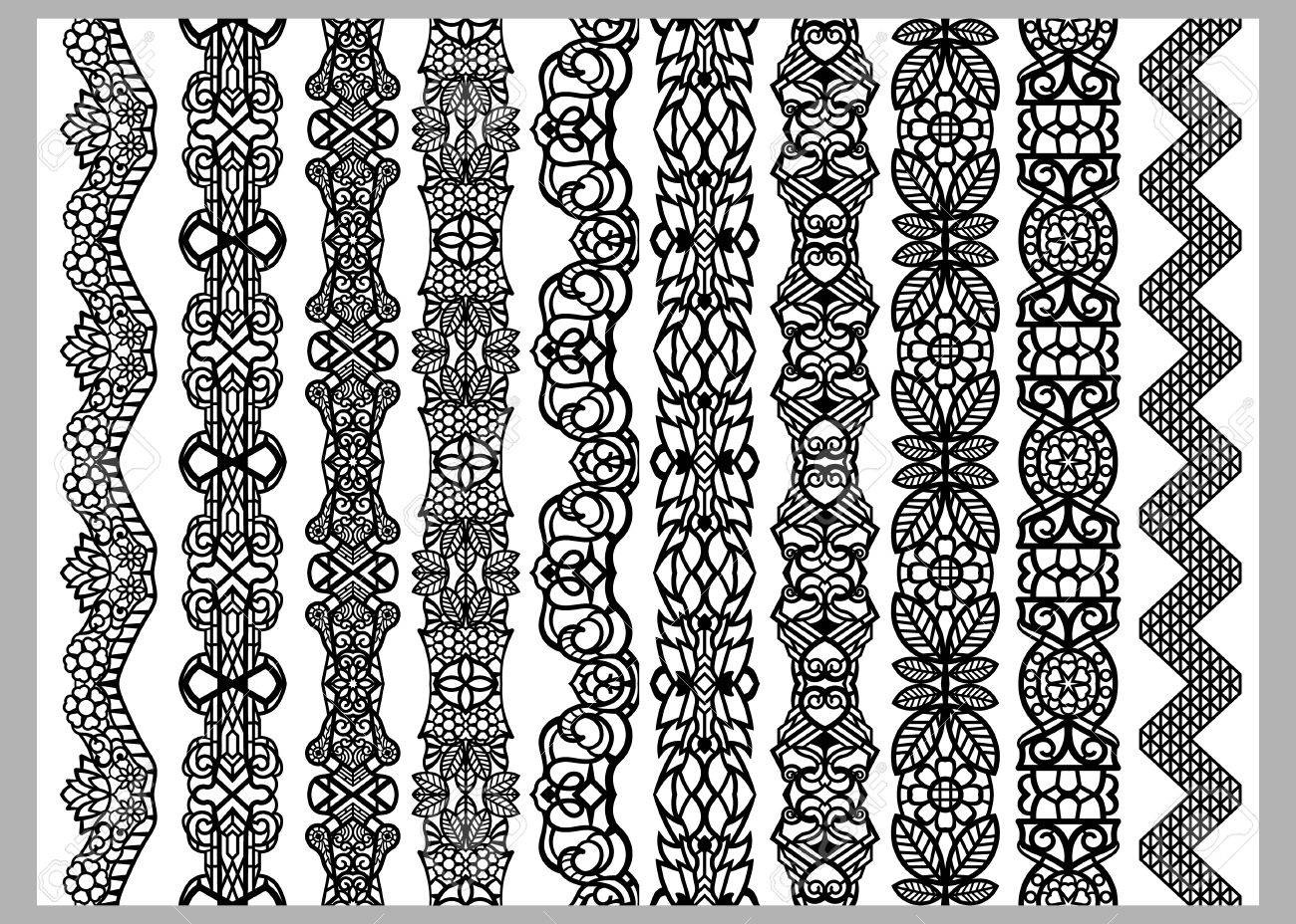 1300x928 Set Of Ten Seamless Endless Decorative Lines Indian Henna Border