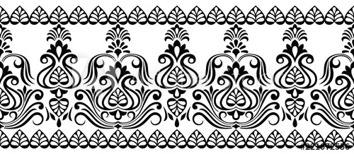 500x218 Traditional Seamless Black And White Indian Border